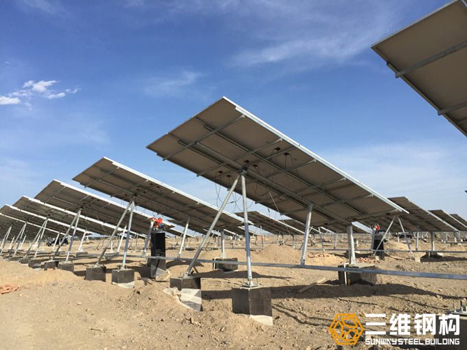 斜單軸太陽能光伏支架加工2