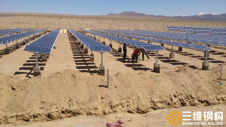 太陽能光伏支架發電系統集成陣列圖示